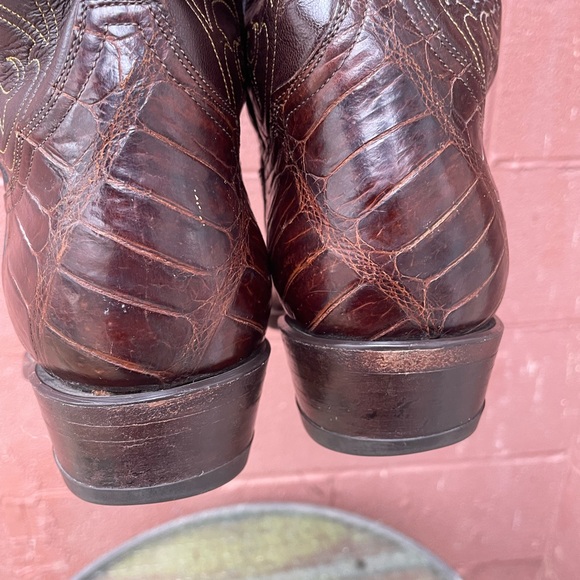 Tony Lama Vintage El Rey Collection Exotic Alligator Western Cowboy Boots Size 9 - Picture 11 of 15